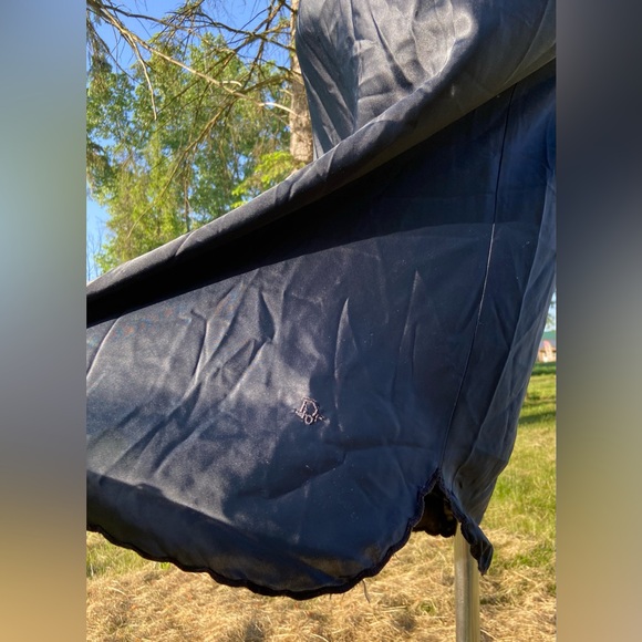 Vintage Christian Dior Black MIDI Satin Slip Skirt Scalloped Union Made in USA - Picture 5 of 11